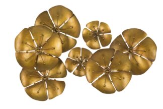 PANNELLO IN FERRO FLOWE GOLDY -B- CM 80X6X57 stile GLAM