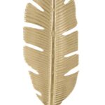 SCULTURA FOGLIA C/PORTA CANDELA GLAM CM 10X10X34