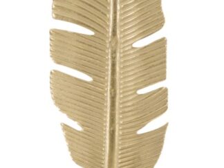 SCULTURA FOGLIA C/PORTA CANDELA GLAM CM 10X10X34