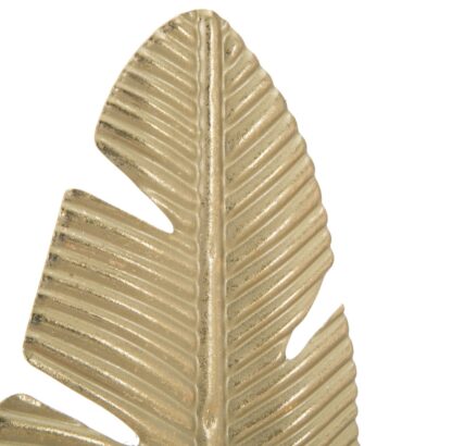 SCULTURA FOGLIA C/PORTA CANDELA GLAM CM 10X10X34 - immagine 4