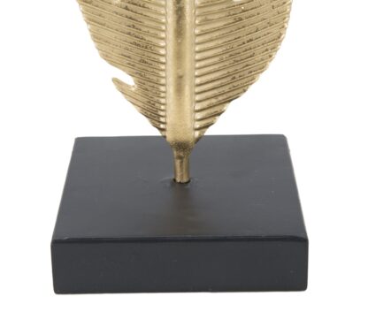 SCULTURA FOGLIA C/PORTA CANDELA GLAM CM 10X10X34 - immagine 6