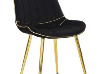 SEDIA PARIS NERA/GOLD SET 2 PZ CM 51X59X79