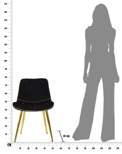 SEDIA PARIS NERA/GOLD SET 2 PZ CM 51X59X79 - immagine 10