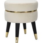 SGABELLO PARIS CREMA/GOLD CM Ø 35X40,5