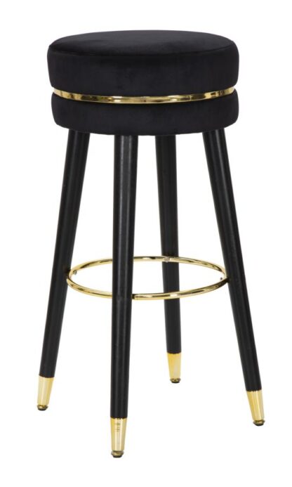 SGABELLO BAR PARIS NERO/GOLD CM Ø 35X74