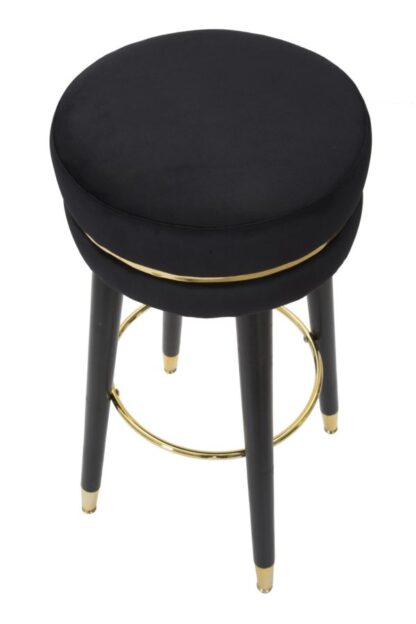 SGABELLO BAR PARIS NERO/GOLD CM Ø 35X74 - immagine 3