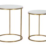 TAVOLINETTI SIMPLY MARBLE COPPIA CM Ø 52X63-42X53