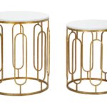 TAVOLINETTI TORY MARBLE COPPIA CM Ø 46X55-39X48