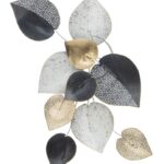 PANNELLO IN FERRO HALF LEAF -B- CM 62,5X5,5X40 stile GLAM
