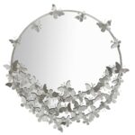 SPECCHIO FARFALLE ROUND SILVER CM Ø 91X3X94