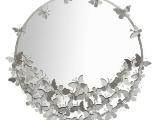 SPECCHIO FARFALLE ROUND SILVER CM Ø 91X3X94