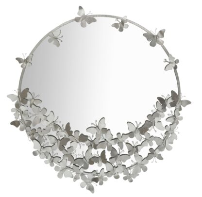 SPECCHIO FARFALLE ROUND SILVER CM Ø 91X3X94