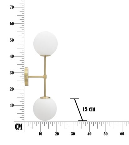 LAMPADA DA MURO GLAMY DOPPIA CM 15x21x55 - immagine 7