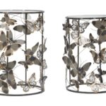 TAVOLINETTI FARFALLE COPPIA CM 41,3X55-35X50,3