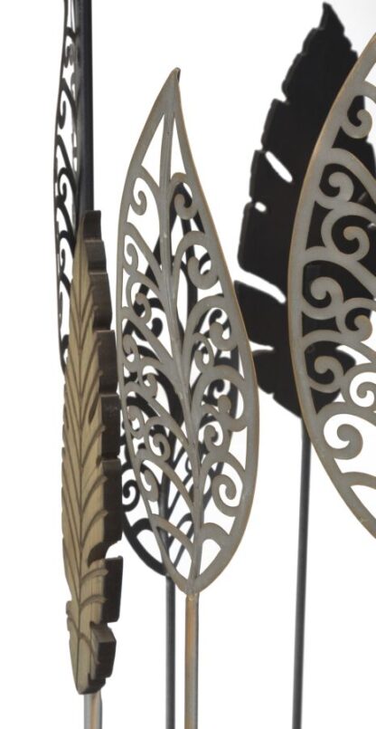 TAVOLINETTI IN FERRO E LEGNO FOGLIE COPPIA CM 38X55-33X50 - immagine 4