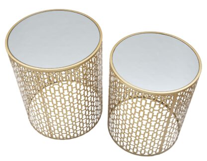 TAVOLINETTI COPPIA OBLIN CM Ø 41X50-37,5X47 - immagine 2