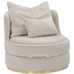 POLTRONA PARIS SPACE CREMA/GOLD CM Ø 84X72