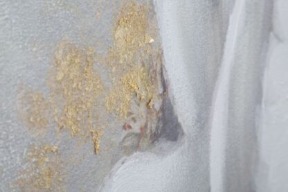 DIPINTO SU TELA WHITE/GOLD FLOWER CM 
140X3,7X70 - immagine 4