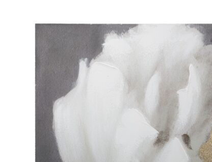 DIPINTO SU TELA WHITE/GOLD FLOWER CM 
80X3,7X100 - immagine 2