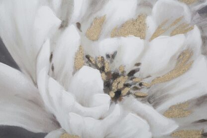DIPINTO SU TELA WHITE/GOLD FLOWER CM 
80X3,7X100 - immagine 3