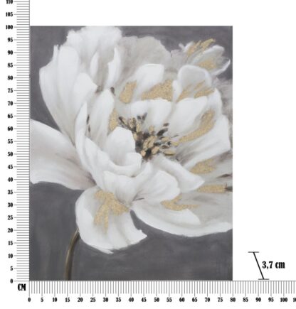 DIPINTO SU TELA WHITE/GOLD FLOWER CM 
80X3,7X100 - immagine 6