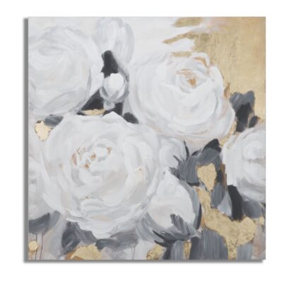 DIPINTO SU TELA WHITE FLOWER -A- CM 90X3,7X90