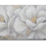 DIPINTO SU TELA WHITE/GOLD FLOWER CM
140X3,7X70