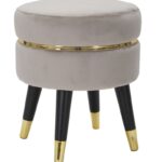 SGABELLO PARIS GRIGIO/GOLD CM Ø 35X40,5