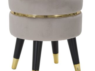 SGABELLO PARIS GRIGIO/GOLD CM Ø 35X40,5