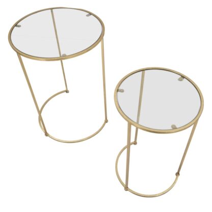 TAVOLINETTI GLAM SIMPLY COPPIA CM Ø 44,5X63-34,5X56,5 - immagine 2