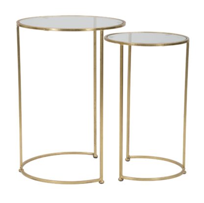 TAVOLINETTI GLAM SIMPLY COPPIA CM Ø 44,5X63-34,5X56,5 - immagine 5