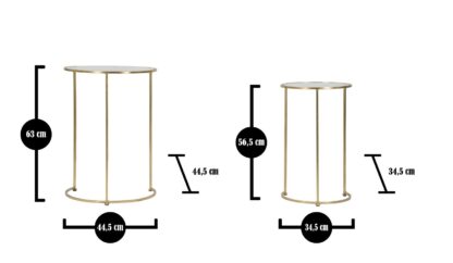 TAVOLINETTI GLAM SIMPLY COPPIA CM Ø 44,5X63-34,5X56,5 - immagine 7