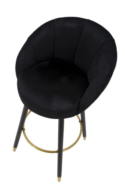 SGABELLO BAR PRAGUE NERO CM 55X56X104 - immagine 4