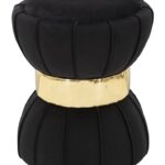 SGABELLO FLOWER CM NERO CM Ø 40X44 stile GLAM