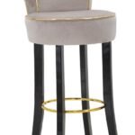 SGABELLO BAR LUXY GRIGIO CM 46X48X96 stile GLAM