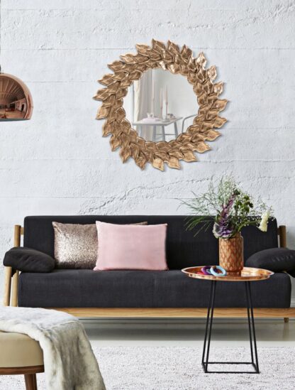 SPECCHIO DA MURO GLAM PETAL RAME CM Ø 73X5 - immagine 5