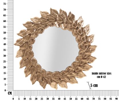 SPECCHIO DA MURO GLAM PETAL RAME CM Ø 73X5 - immagine 6