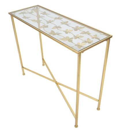 CONSOLE BUTTERFLIES GLASS CM 100X35X80 - immagine 3