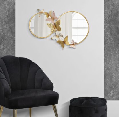 SPECCHIO DA MURO DOUBLE FARFALLE PINK CM 81X3X52,5 - immagine 5