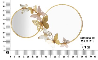 SPECCHIO DA MURO DOUBLE FARFALLE PINK CM 81X3X52,5 - immagine 6