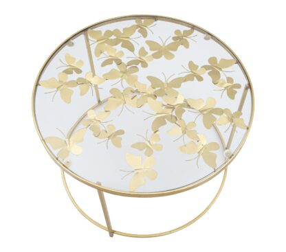 TAVOLO DA CAFFE' BUTTERFLIES CM Ø 60X40,5 - immagine 3