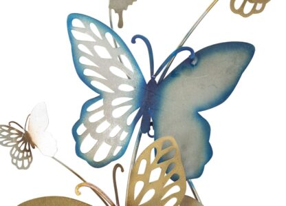 PANNELLO DA MURO BUTTERFLIES ORO/CELESTE C CM 59,5X4X111,5 - immagine 2