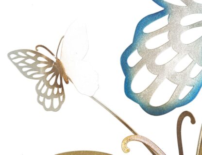 PANNELLO DA MURO BUTTERFLIES ORO/CELESTE C CM 59,5X4X111,5 - immagine 3