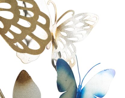 PANNELLO DA MURO BUTTERFLIES ORO/CELESTE C CM 59,5X4X111,5 - immagine 4