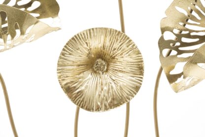 PANNELLO IN FERRO GOLD FLOWERS CM 50X5X50 - immagine 3