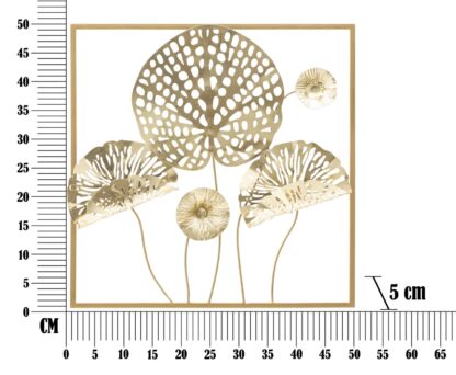 PANNELLO IN FERRO GOLD FLOWERS CM 50X5X50 - immagine 6
