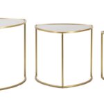 TAVOLINETTI DA CAFFE' TRIANGLE SET 3 PZ CM Ø 60X50-50X45-40X40 stile GLAM