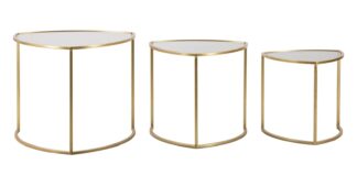 TAVOLINETTI DA CAFFE' TRIANGLE SET 3 PZ CM Ø 60X50-50X45-40X40