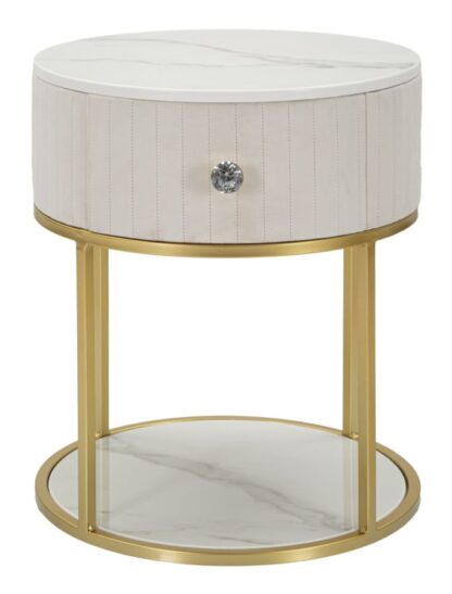 COMODINO MONTPELLIER CREMA CM Ø 42X48