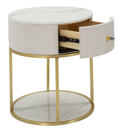 COMODINO MONTPELLIER CREMA CM Ø 42X48 - immagine 2